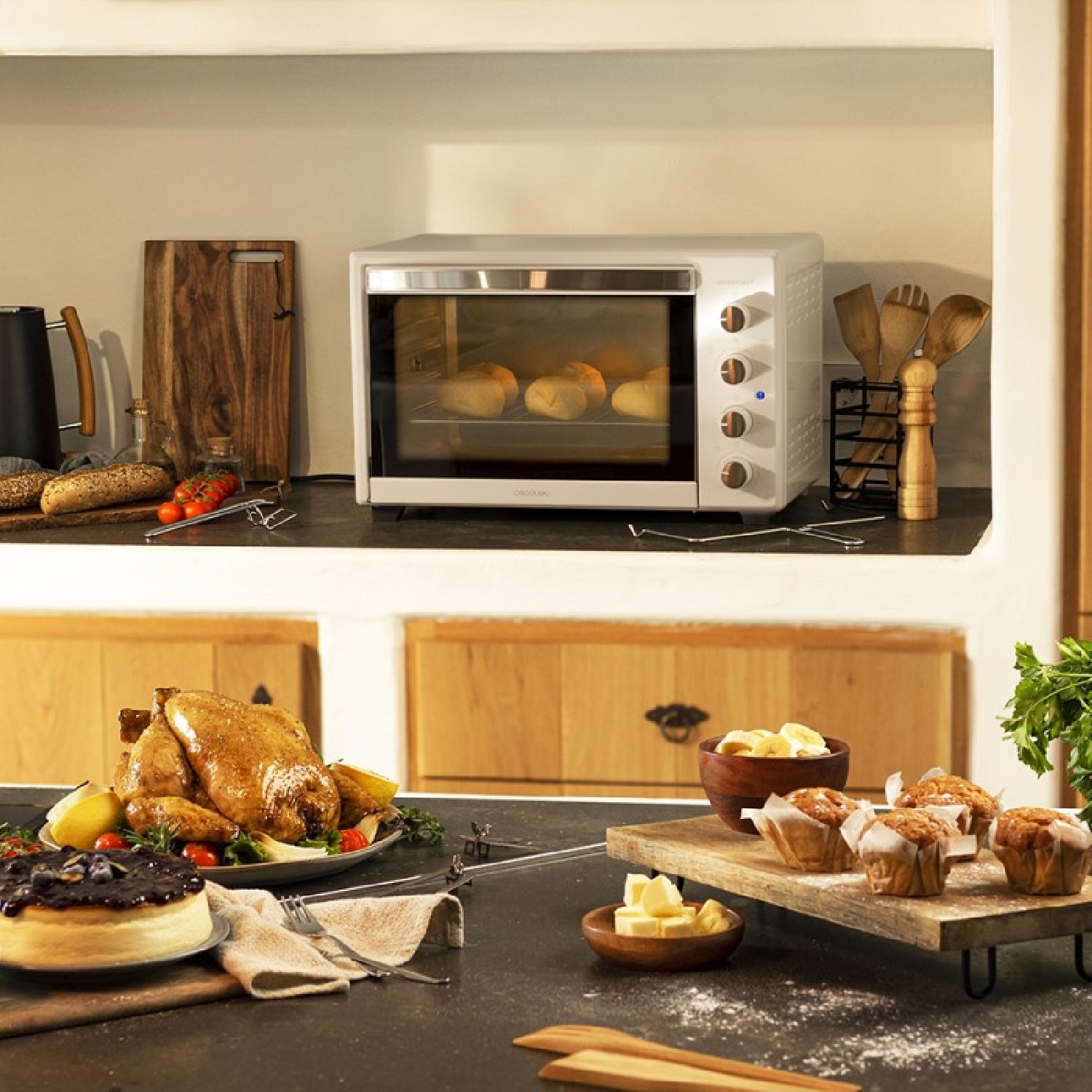 Cecotec Horno Sobremesa De Convección Bake&toast 4500 White Gyro. 2000 W Capacidad 45 L 12 Funciones Combinables Incluye_3