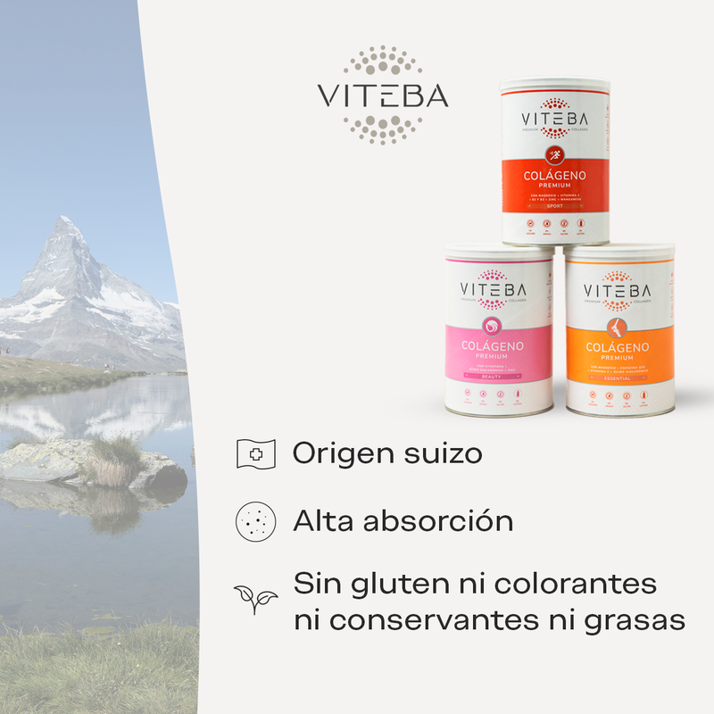 Viteba Colágeno Hidrolizado Essential en polvo 330 g + Ácido Hialurónico + Coencima Q10 + Magnesio │ SIN sabor NI olor