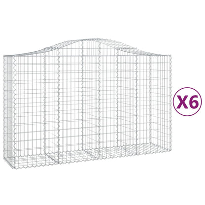 Cestas De Gaviones 6 Uds Forma De Arco Hierro 200x50x120/140 Cm_0