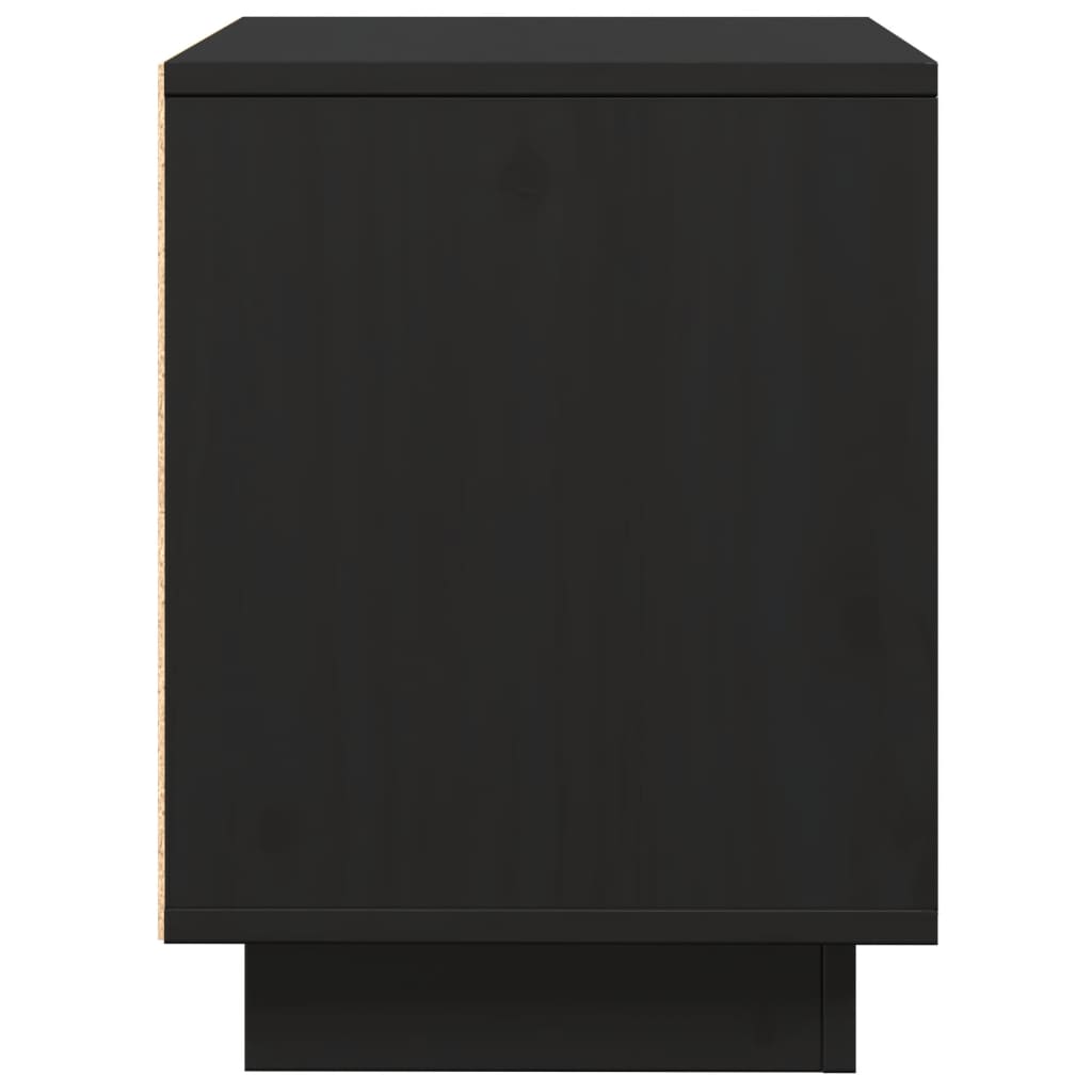 Mesitas De Noche 2 Uds Madera Maciza De Pino Negro 40x30x40 Cm_3