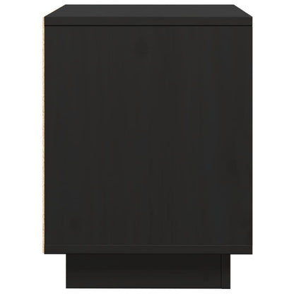Mesitas De Noche 2 Uds Madera Maciza De Pino Negro 40x30x40 Cm_3