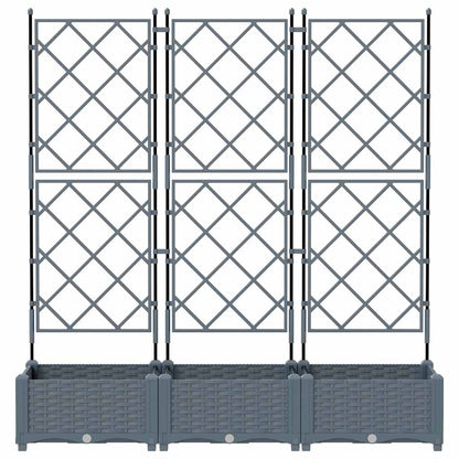 Vidaxl Maceta De Jardín Con Enrejado 3 Pcs Gris Claro_4