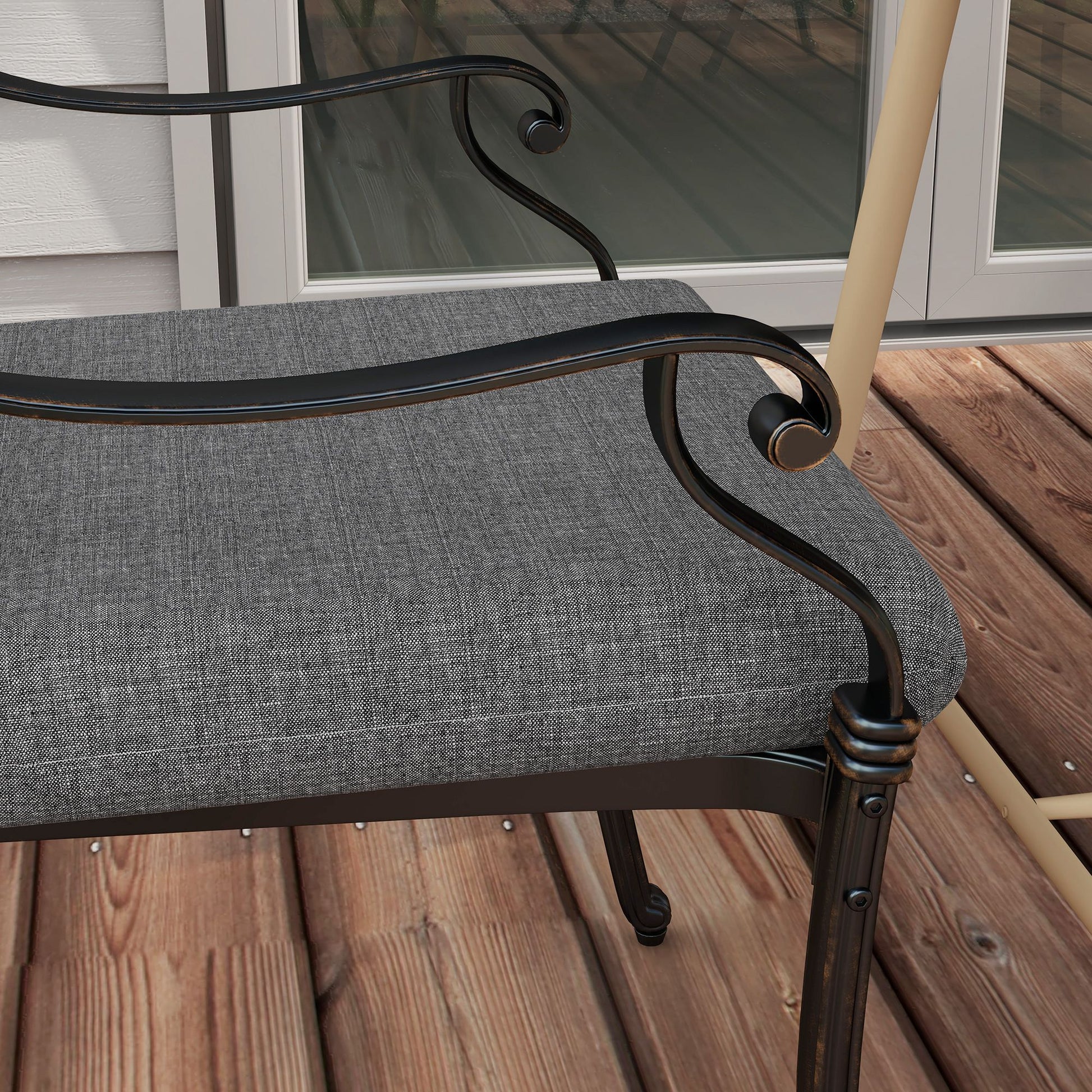 Outsunny Conjunto De Cojines Para Sillas De Comedor 47x47x7 Cm Gris_4
