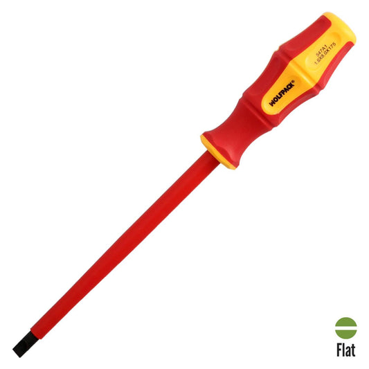 Destornillador Plano Aislado Certificado Vde 1.000 V. Medida 1,6x Ø 8,0 X 175 Mm. Destornillador Seguridad Electricista_0