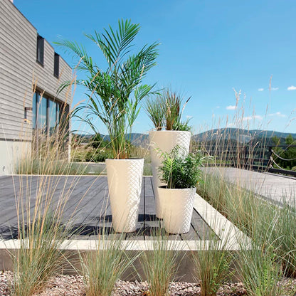 Macetero Slim Matuba 57l., Con Depósito, Dimensiones (mm) 400x400x780, Color Blanco