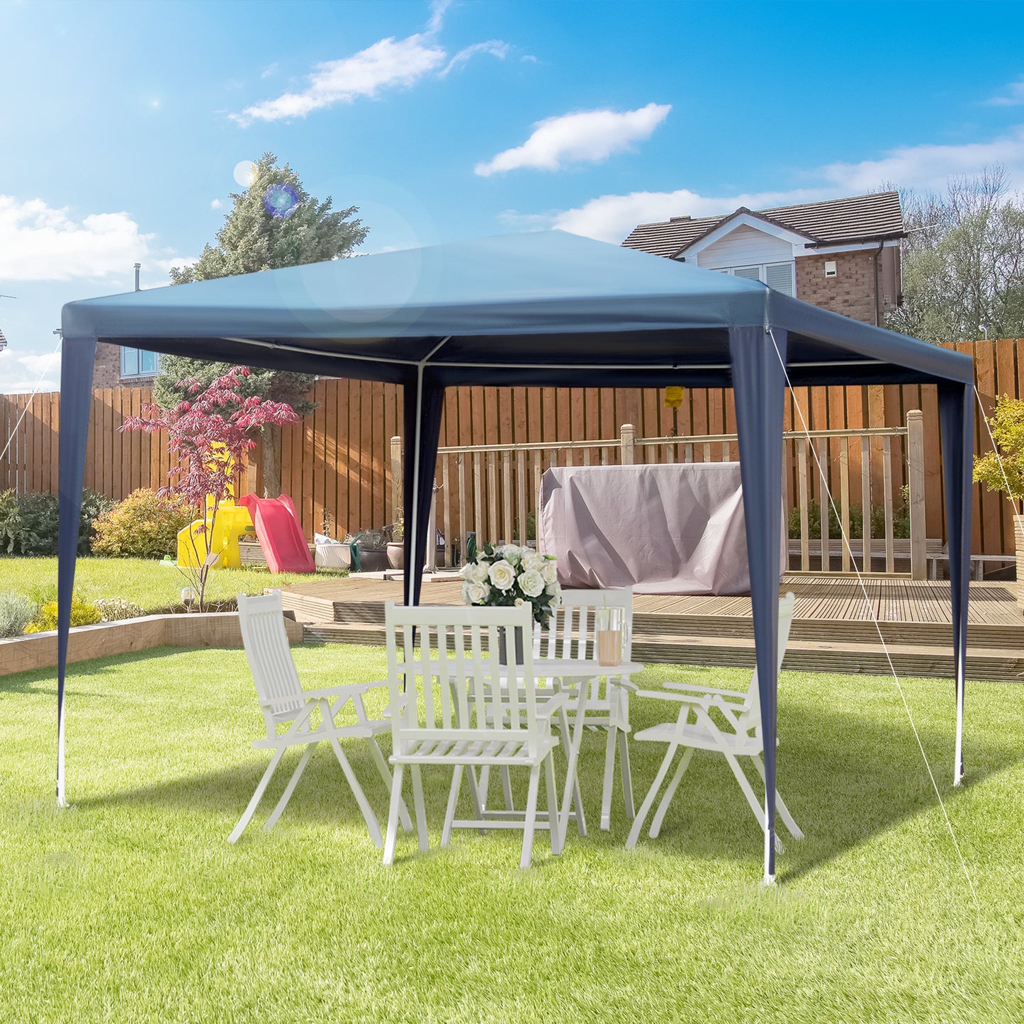 Outsunny Carpa Desmontable Pabellón De Jardín De Tubo Acero Pérgola 2.95x2x2.45m_1