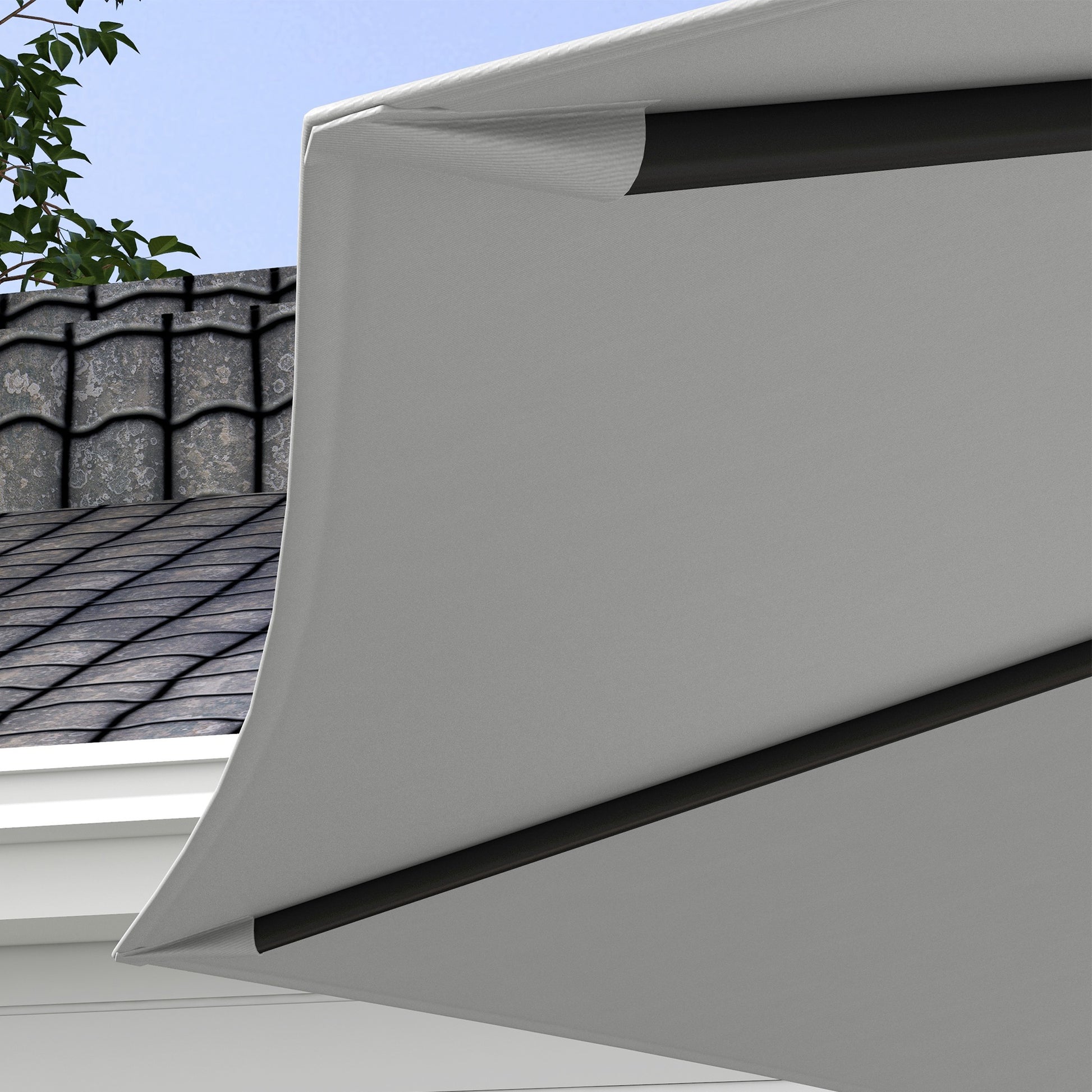 Outsunny Toldo De Recambio De Sombrilla De 3 M Con Ventilación Superior Blanco_3