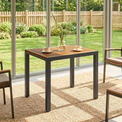 Outsunny Mesa De Jardín Extensible 120/80x70 Cm Para 4-6 Personas Natural_3