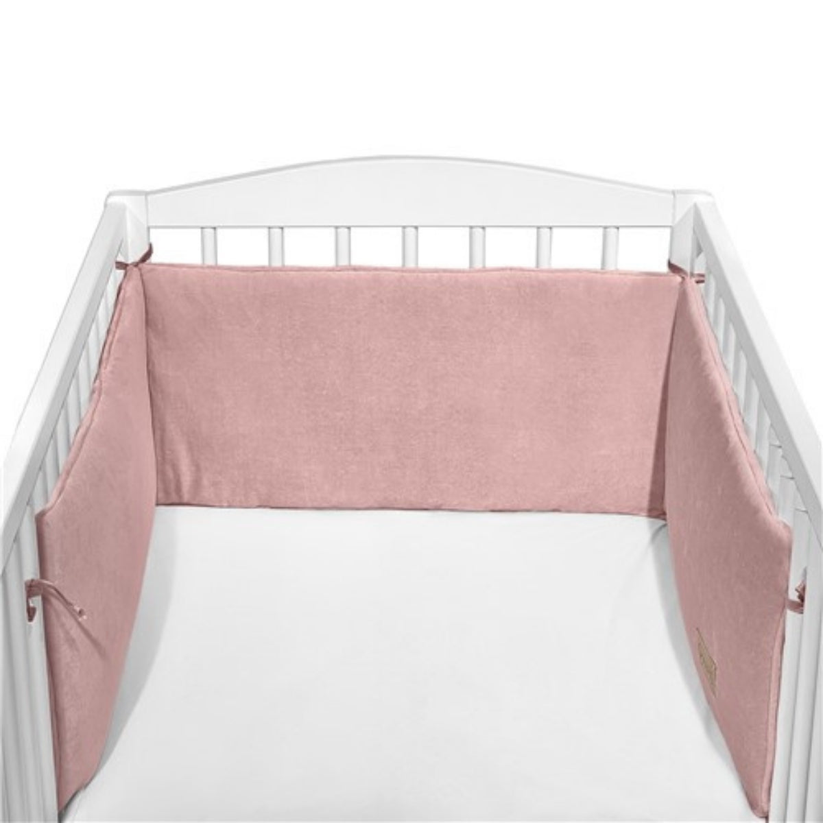 Chichonera Para Cuna 180x30 Velour Algodón Rosa_0