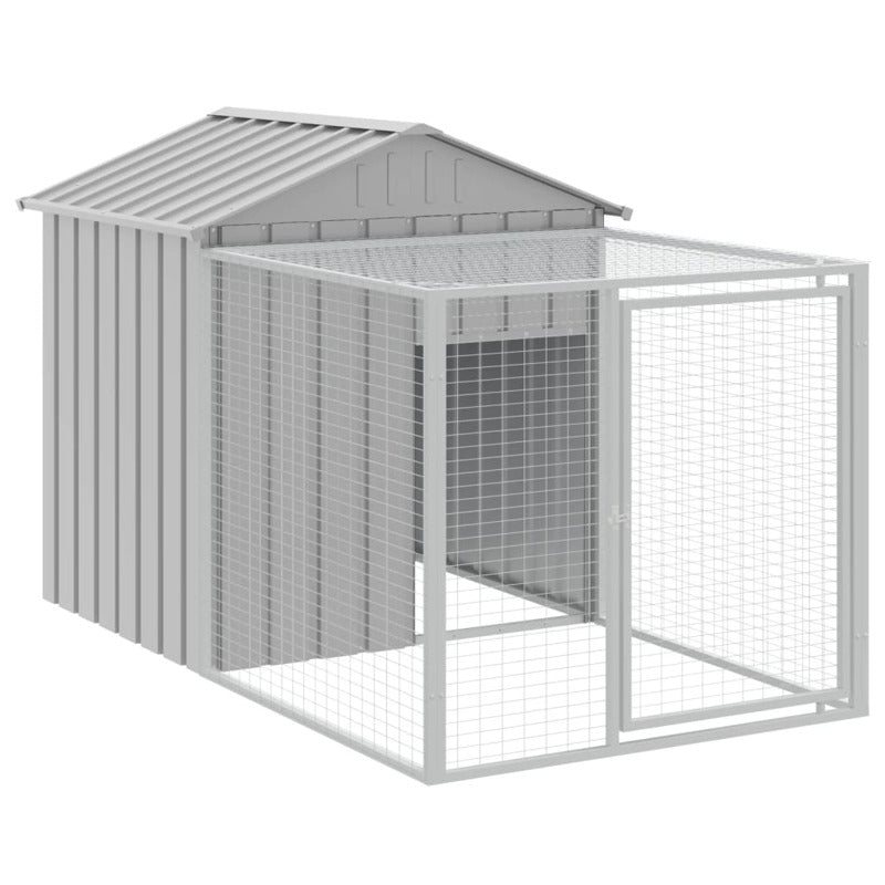 Vidaxl Gallinero Y Corral Acero Galvanizado Gris Claro 117x1221x123 Cm_5
