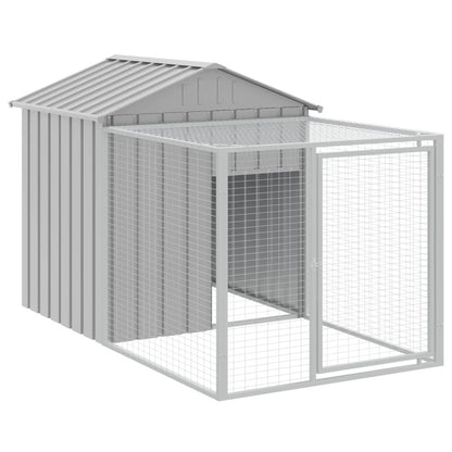 Vidaxl Gallinero Y Corral Acero Galvanizado Gris Claro 117x1221x123 Cm_5