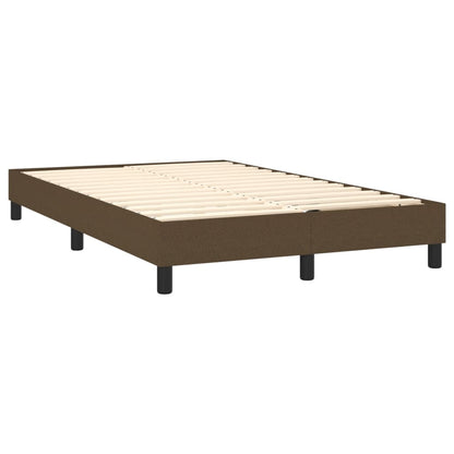 Cama Box Spring Con Colchón Y Led Tela Marrón Oscuro 120x200 Cm / Vetonek_4
