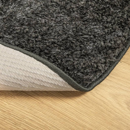 Vidaxl Alfombra Pelo Largo Aspecto Brillante Istan Antracita Ø 80 Cm_4