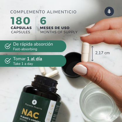 NAC 600 mg Planeta Huerto 180 cápsulas