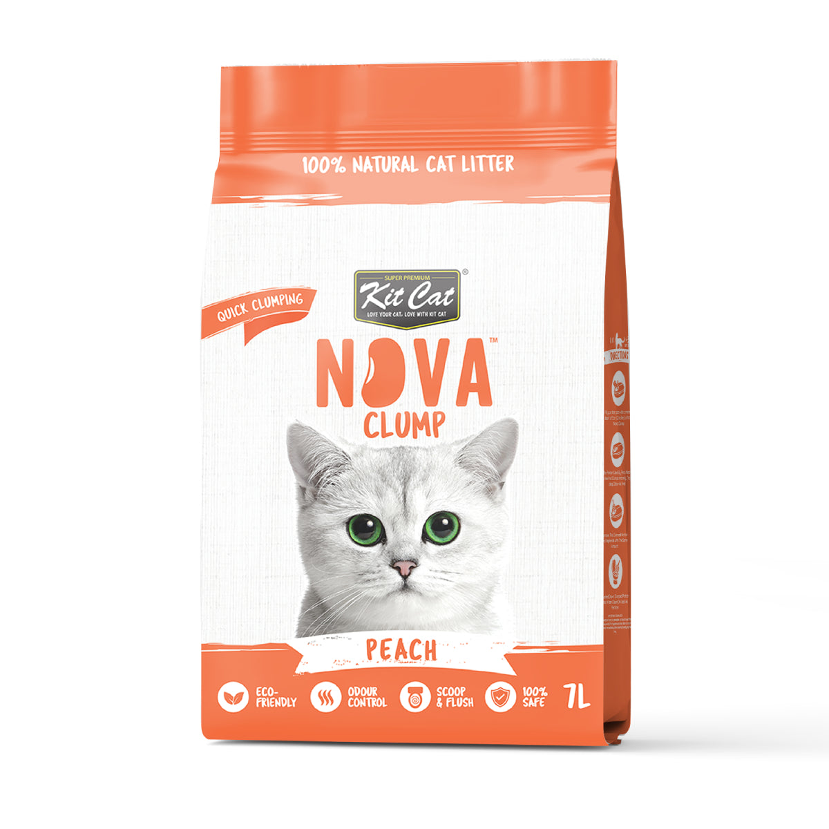 Pack de 6 Kit Cat Arena Eco SoyaClump - Areia para gatos Pêssego 7 L