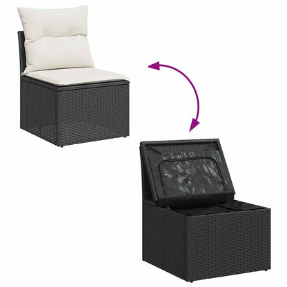 Set De Sofás De Jardín Y Cojines 8 Piezas Ratán Sintético Negro / Vetonek_5