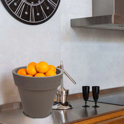 Macetero De Polietileno Por Rotomoldeo Color Topo 35x30 Cm