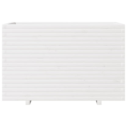Jardinera De Madera Maciza De Pino Blanca 110x60x72 Cm_4