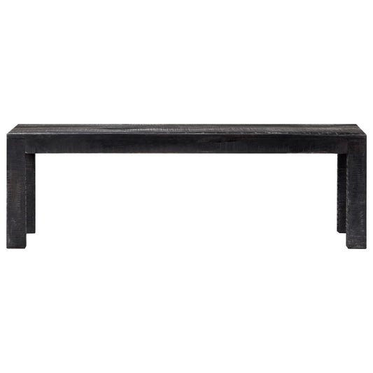 Mesa De Centro De Madera Maciza De Mango Negro 110x50x35 Cm_0