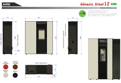 Bricosol Estufa De Pellets Genesis Steel 12 Marron Vintage De Ferlux_2