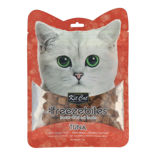 Kit Cat FreezeBites - Atum 15 g Petisco natural liofilizado para gatos