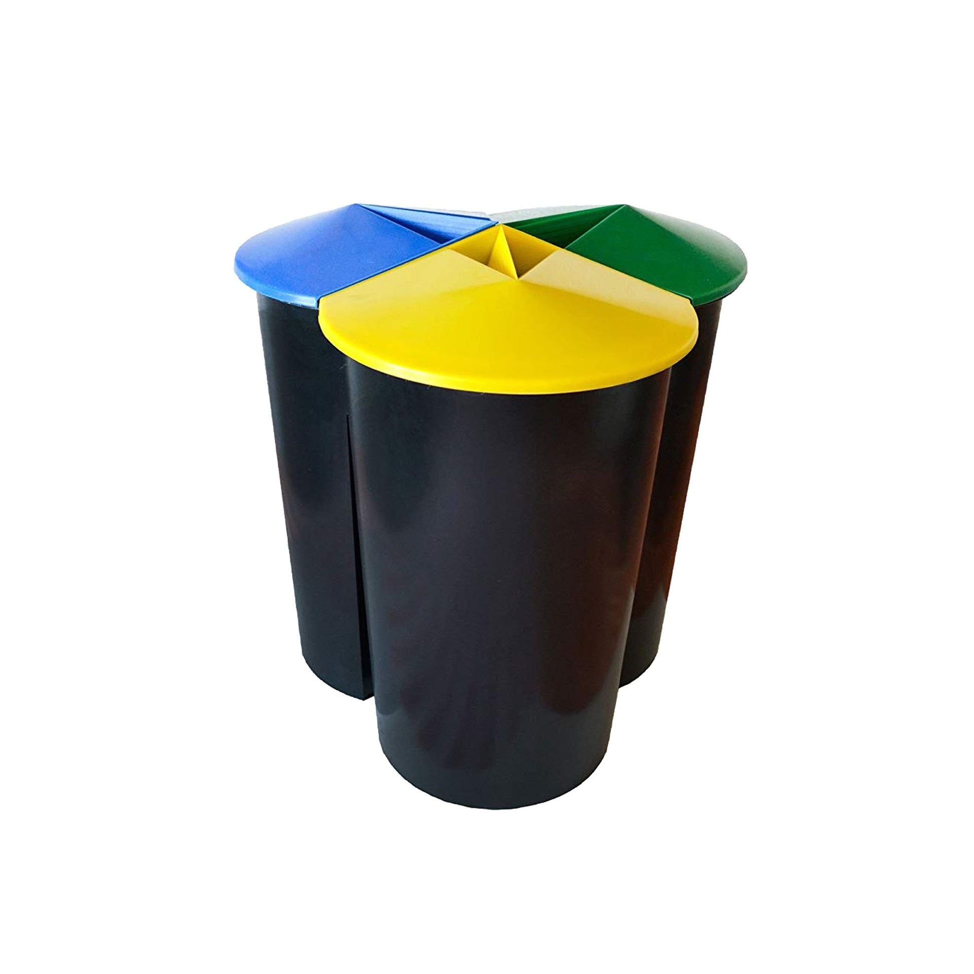 Cubo De Basura 40 Litros En 3 Compartimentos Color Negro 20 X 12 X 12 Cm En Plástico_0