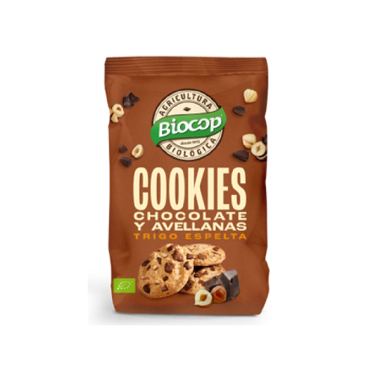 Biocop Bolachas de trigo espelta com pepitas de chocolate e avelãs 200g