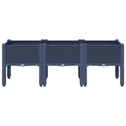 Jardinera Con Patas Pp Azul Gris 120x40x42 Cm_2