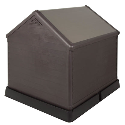 Keter Caseta De Perro Marron Exterior Grande Para Jardín Y Terraza Hecha En Resina Resistente 95x99x99 Wxdxh Cm_4