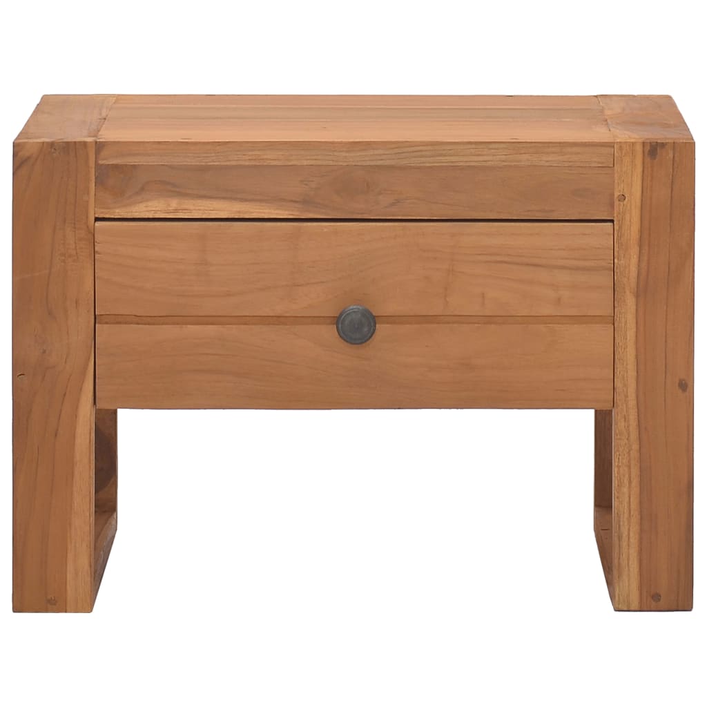 Mesita De Noche Madera Maciza De Teca 50x30x35 Cm_1