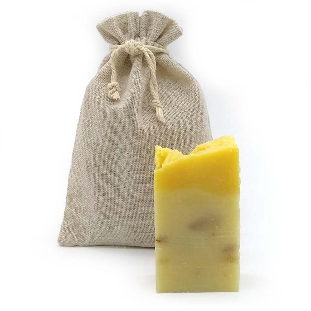 Jabón Natural Azahar 90g En Bolsa Regalo De Yute - Piel Seca, Madura O Con Manchas - Ilumina Y Calma La Piel Irritada_1
