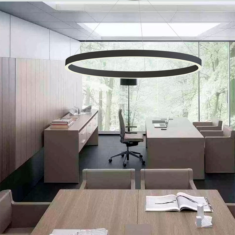 Lámpara Colgante Ringend 28w, Negro, Triac Regulable, Ø40cm, Blanco Neutro, Regulable_3