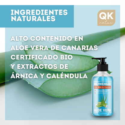 QKnatur - Gel Frio Aloe Vera De Canarias Bio - Extracto De Arnica Y Calendula. Alivia Las Piernas Cansadas 250 Ml_4