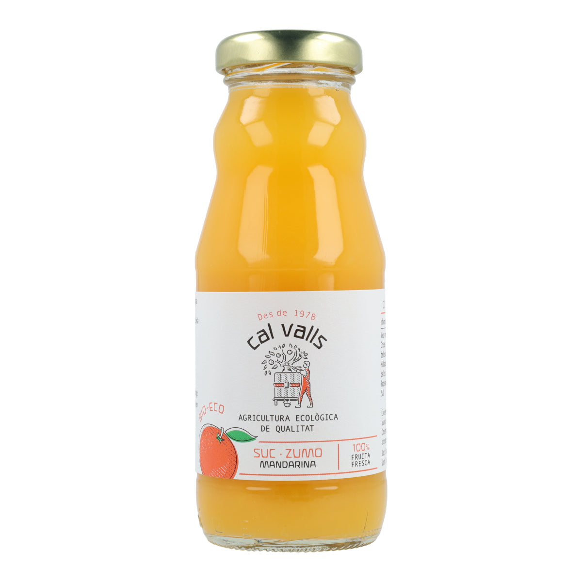 Sumo de tangerina orgânico Cal Valls 200 ml
