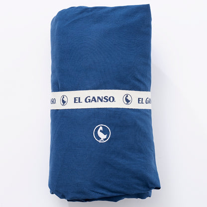 Sábana Bajera 200x200cm Azul Marino 100% Algodón 180tc. Con Logo Bordado Exclusivo._4