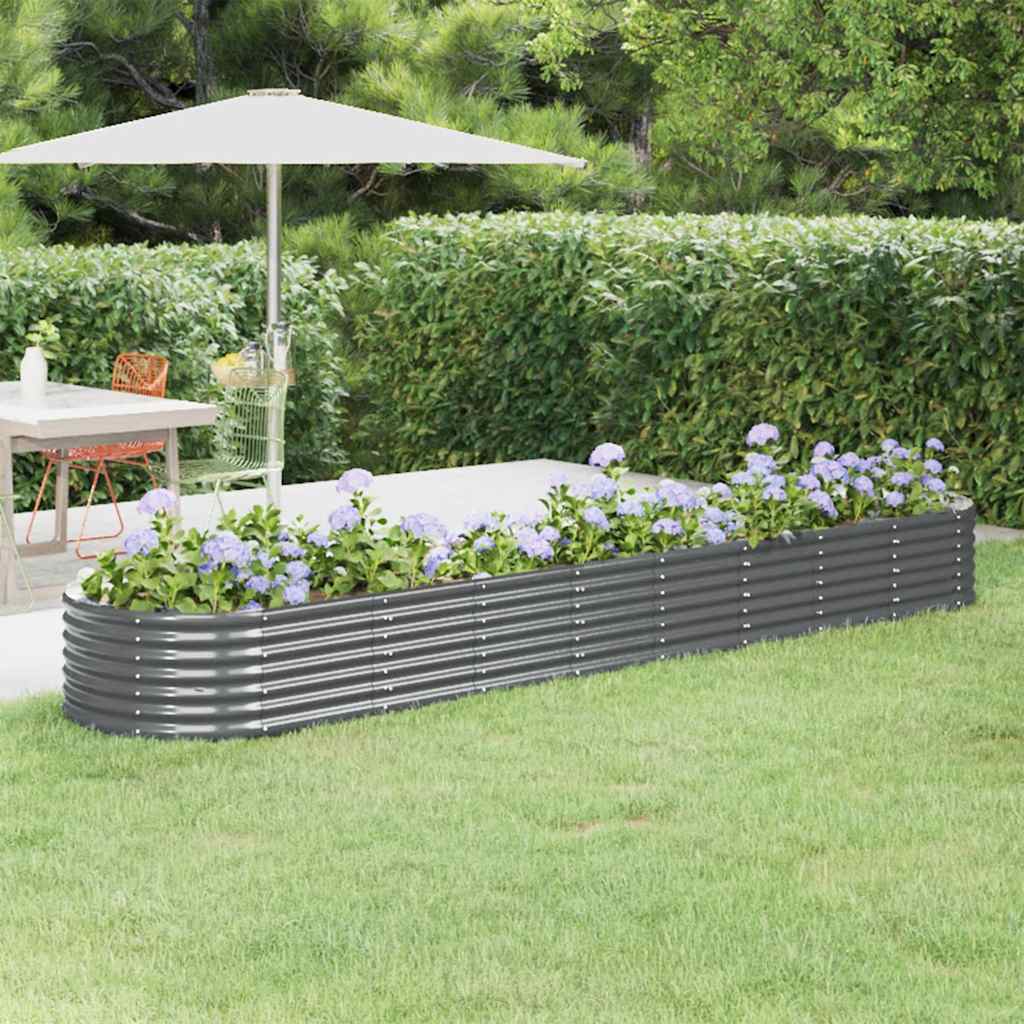Jardinera Arriate Acero Galvanizado Antracita 368x80x36 Cm_1