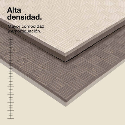 Jowy Tatami Puzzle 2cm 100x100cm, Pack 4 Unidades – Superficie 5 Líneas Gris/blanco_1