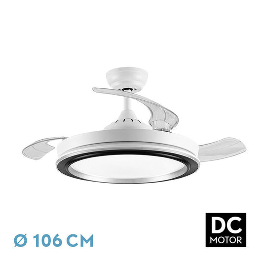 Ventilador Dc Picolo 72w 6226lm Blanco/negro 3 Aspas Desp. 106d 3000-4000-6500k Remoto, Memoria_0