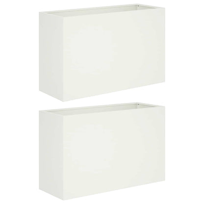 Macetero De Jardín 2 Uds. Blanco 80 X 30 X 40 Cm_0