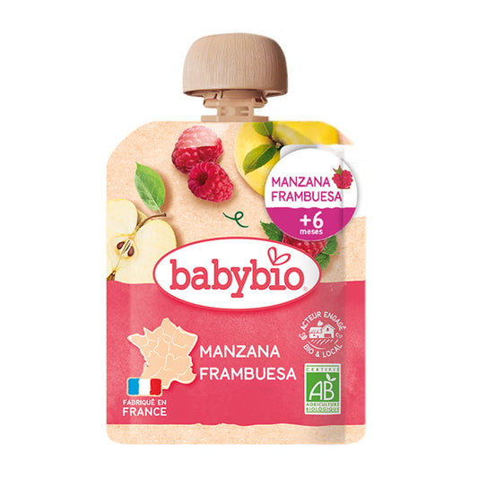 BabyBio Maçã e Framboesa Saqueta 90g