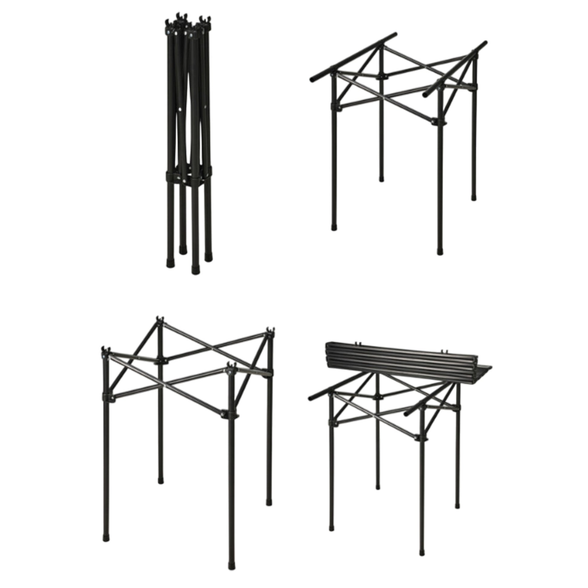 Well Home Mesa Plegable En Metal Color Negro 70x70x69cm_4