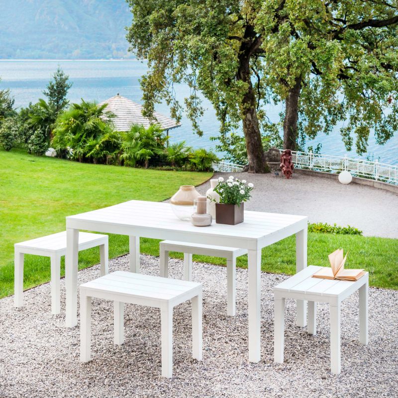 Banqueta De Exterior Nailu Polipropileno, Blanco, 60 X 45 X 39_2