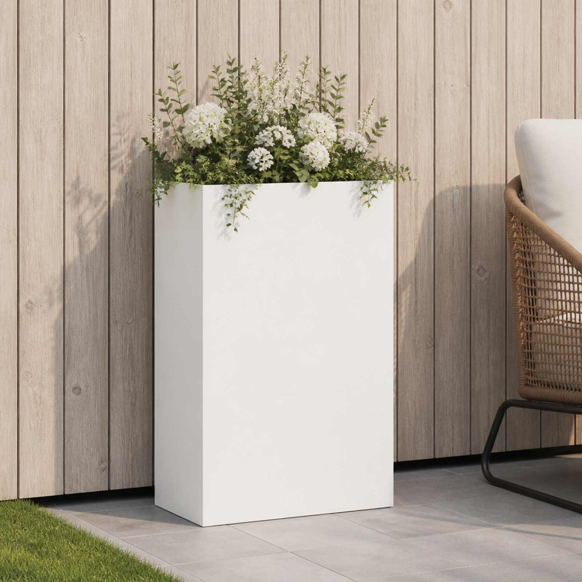 Macetero De Jardín Blanco 50 X 20 X 75 Cm_1