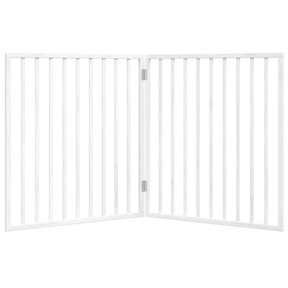 Vidaxl Puerta Para Perros Plegable De 2 Paneles, Madera De Álamo, Blanca, 160 Cm_3