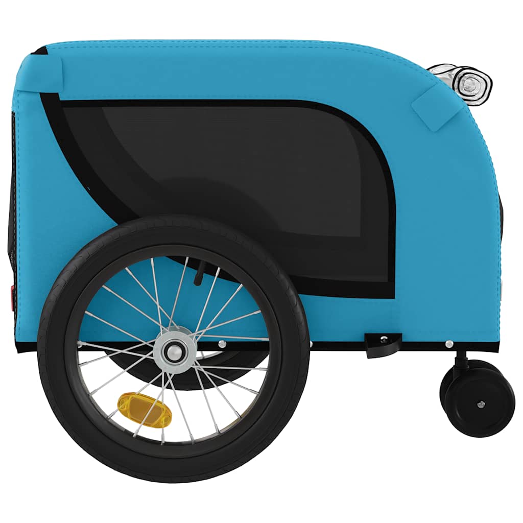 Remolque De Bicicleta Mascotas Hierro Tela Oxford Azul Negro_5