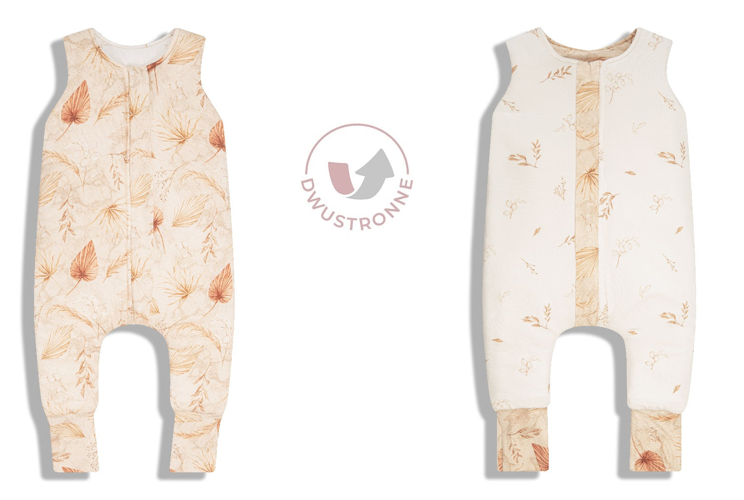 Saco De Dormir Con Pies Reversible T-xs Jersey Algodón Sand-botanic_4