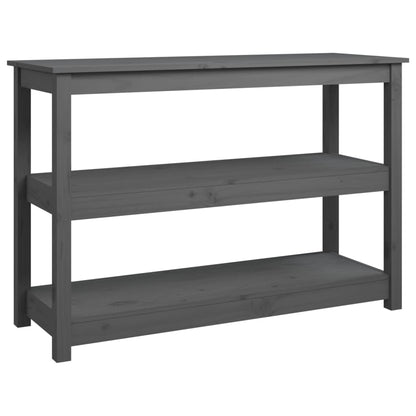 Mesa Consola De Madera Maciza De Pino Gris 110x40x74 Cm_0