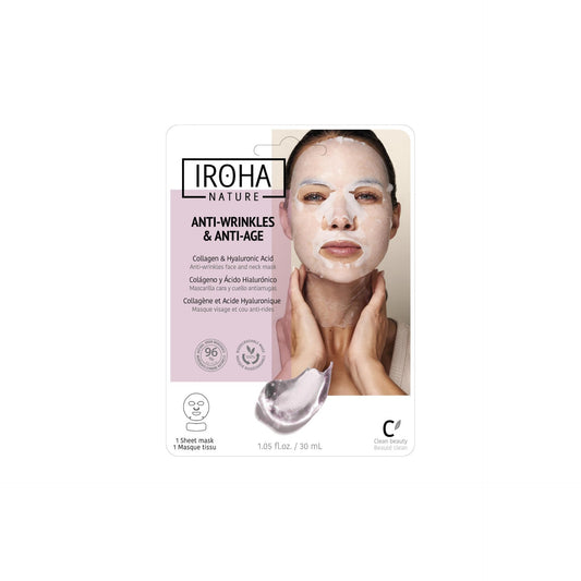 Máscara Facial e Pescoço Antirrugas e Anti-envelhecimento com Colagénio Iroha Nature 30 ml