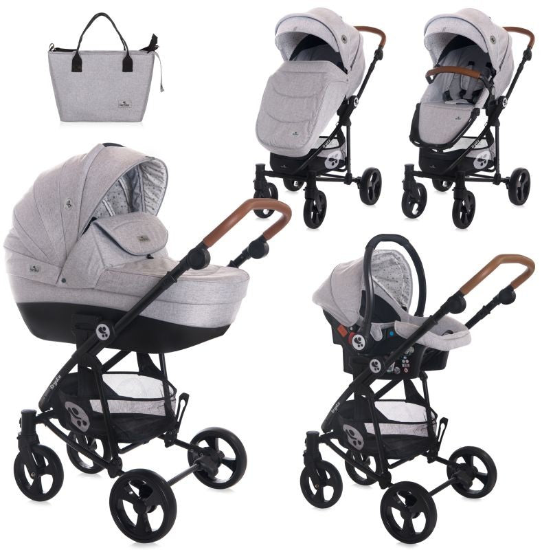 Carrito De Bebé Trio Con Capazo Duro Crysta Hasta 22 Kg Opaline Grey_0