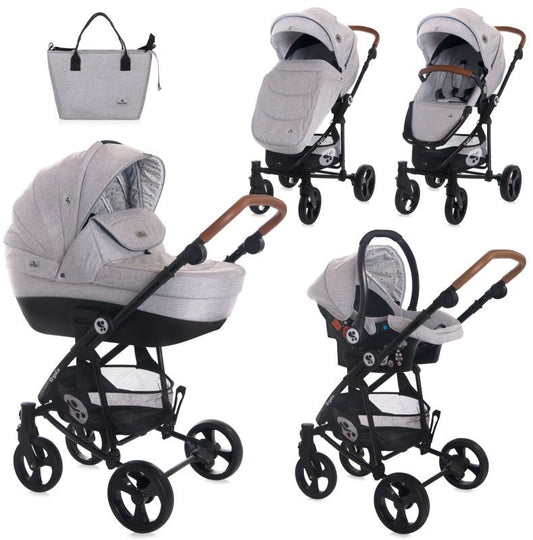 Carrito De Bebé Trio Con Capazo Duro Crysta Hasta 22 Kg Opaline Grey_0